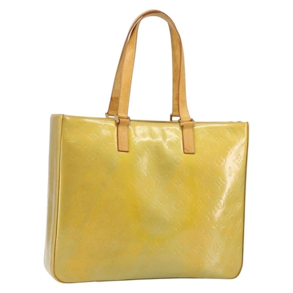 LOUIS VUITTON Monogram Vernis Columbus Tote Bag Gris M91028 LV Auth 142612